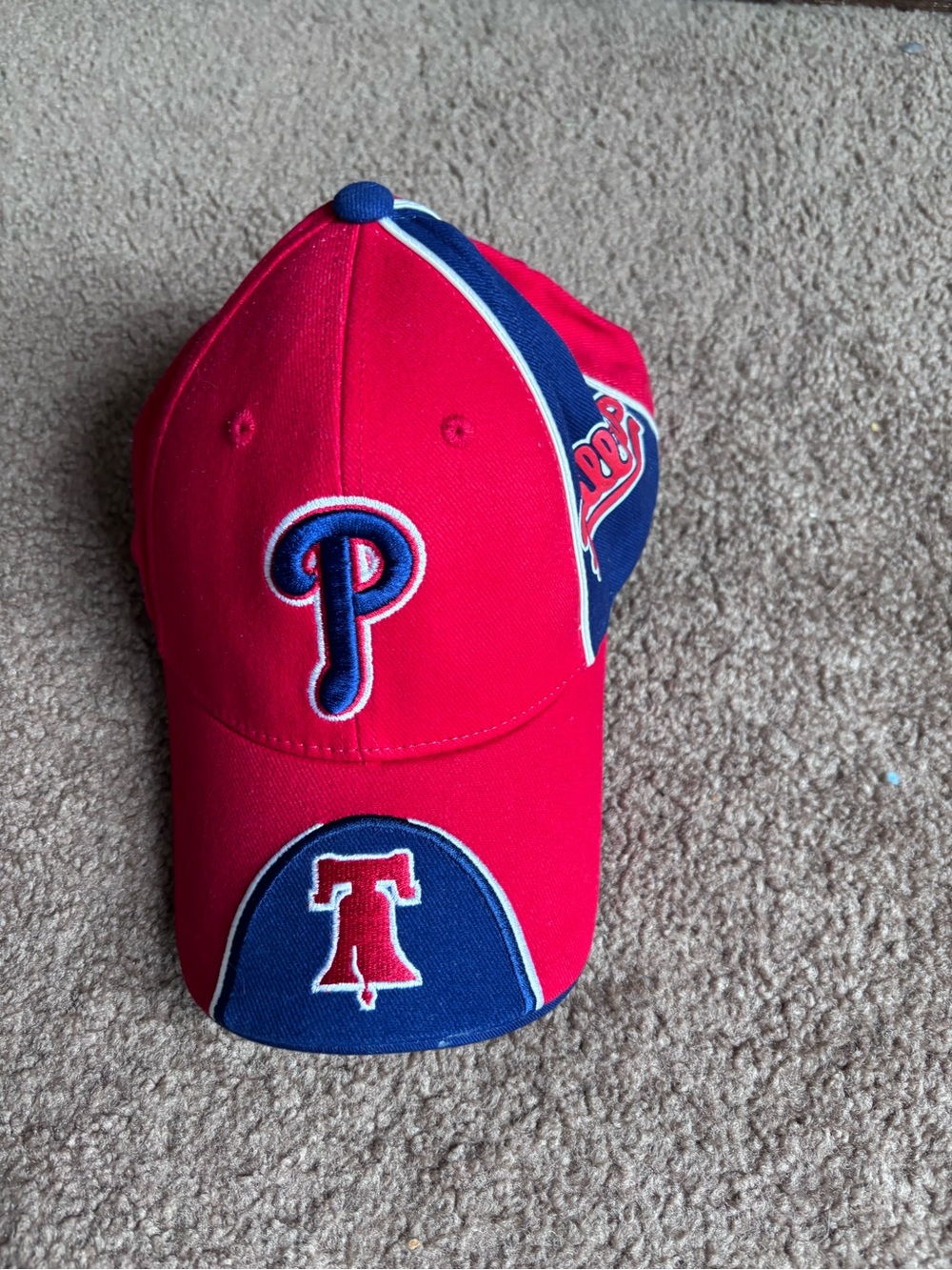 Genuine Merchandise Red and Blue Phillies Baseball Hat with Embroidered Hat